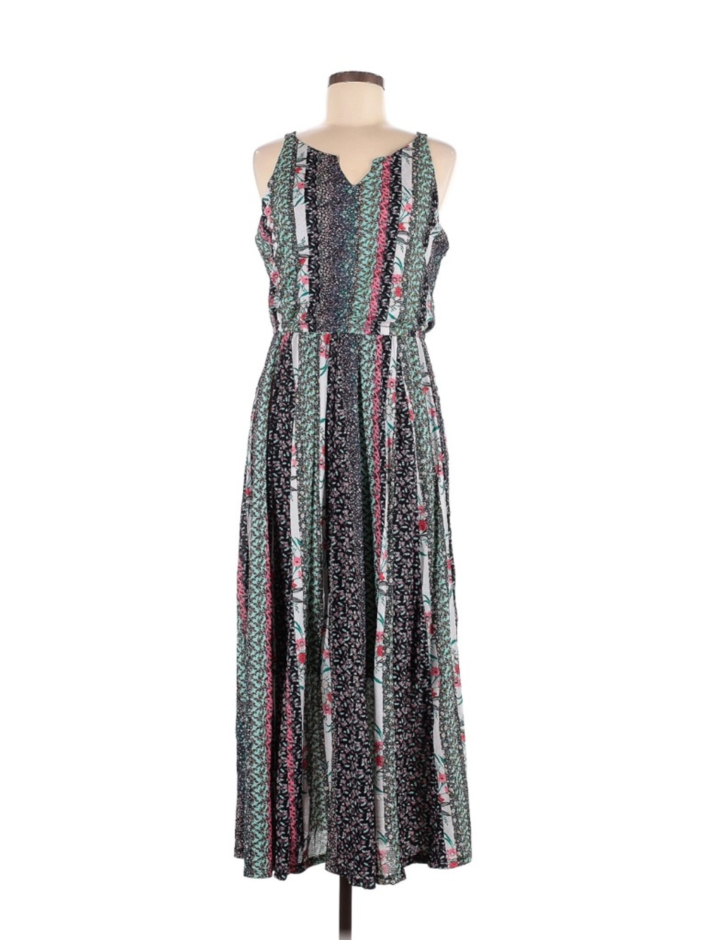 Style & Co. Black and Blue Floral Maxi Dress